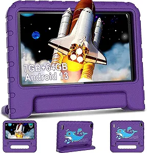 Детский планшет 7" Aocwei X300 4+3/64Gb 4 ядра Android 13 Черный - Фото 1