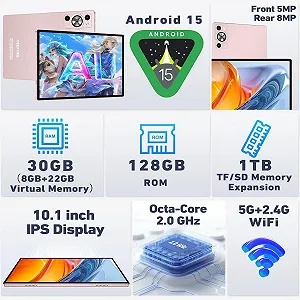 Планшет 10.1" DEERTIME E9 8+22/128Gb Android 15 8000 mAh Черный synthetic.ua - Фото 1