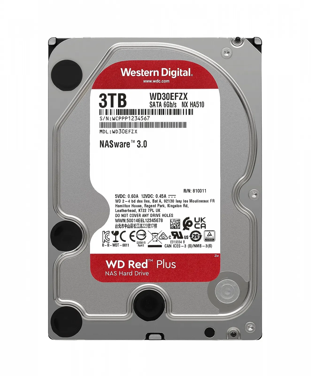 Внутрішній жорсткий диск WD Red Plus 3.5" 3 TB 5400 rpm 128 MB Red, фото №2