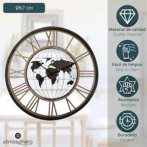 Механические часы Well Home Карта мира Металл synthetic.ua - Фото 1
