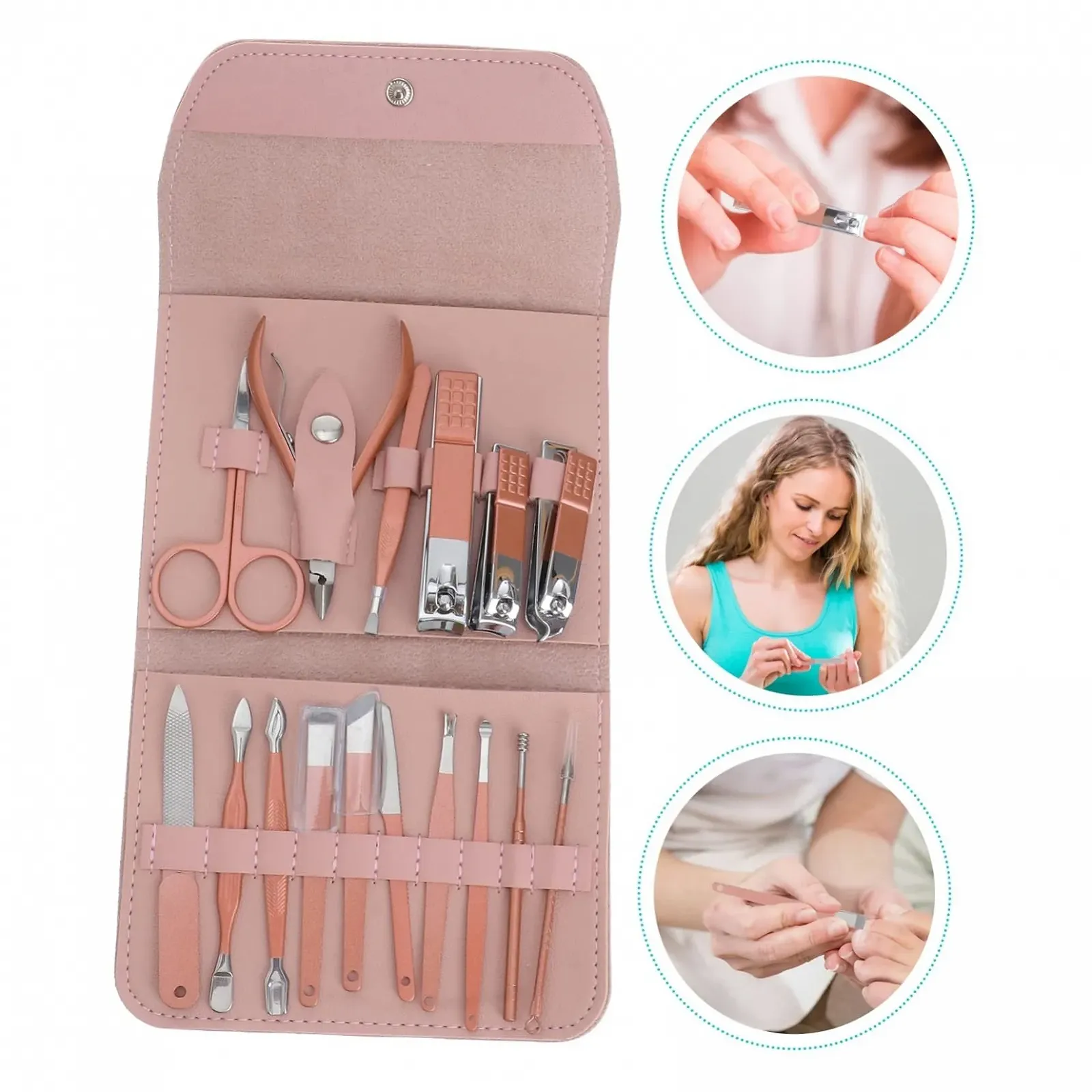 Набор инструментов для маникюра Healvian - 16 предметов, розовое золото, фото №9 Набор инструментов для маникюра Healvian - 16 предметов, розовое золото, фото №9