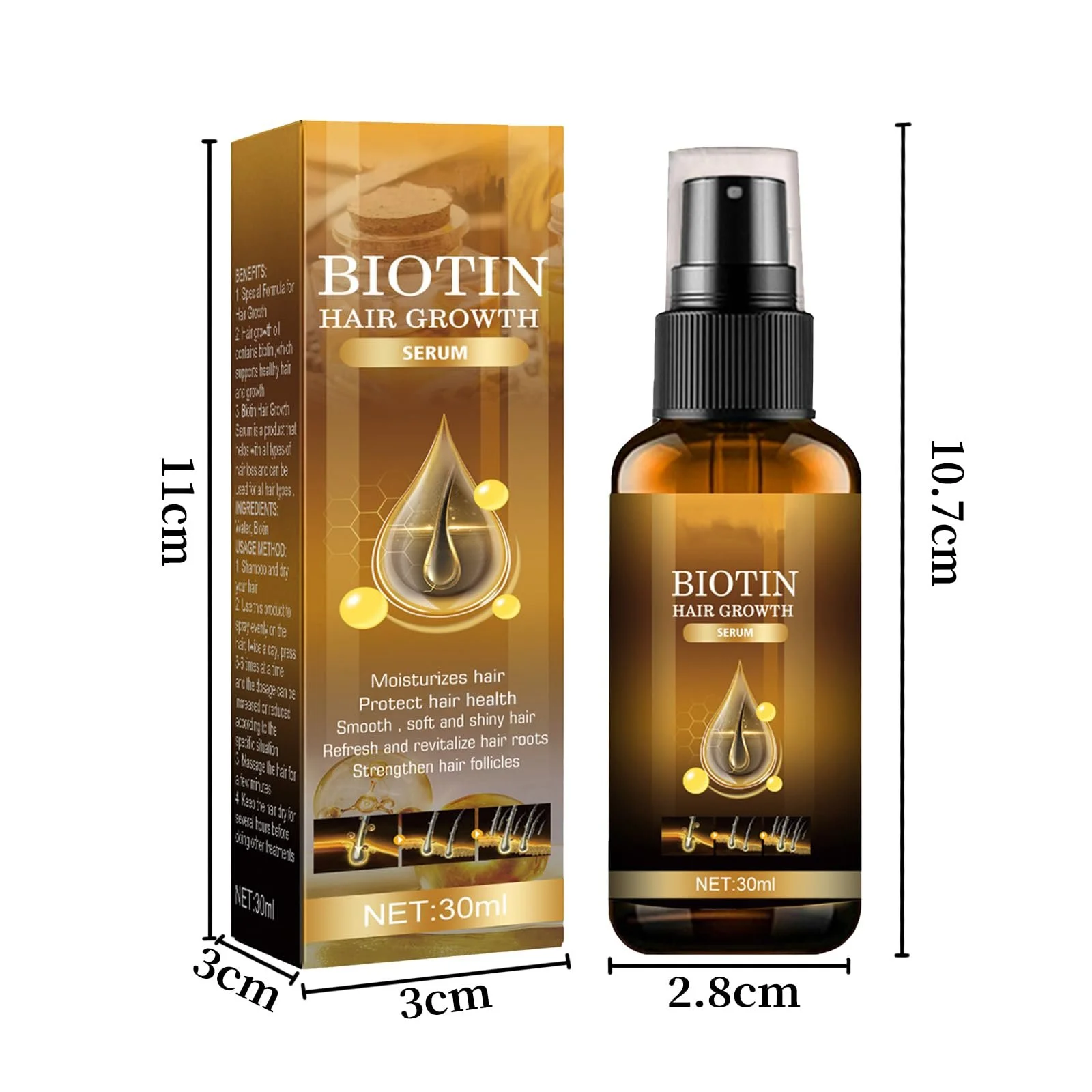 Сироватка для росту волосся HairTkekruh Biotin, 30 мл, фото №7