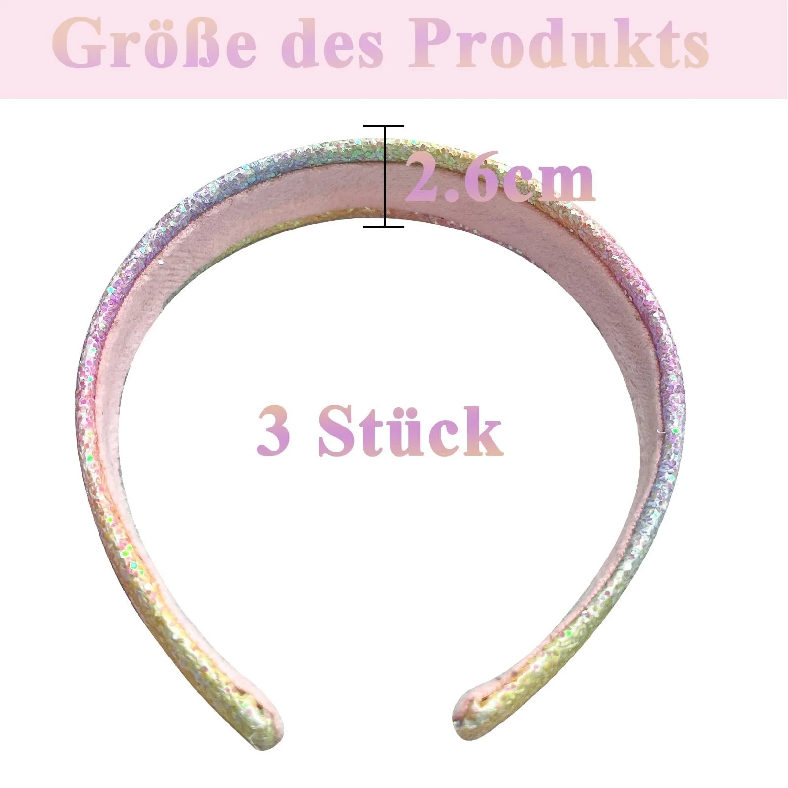 Обруч Блестки Набор из 3, фото №2
