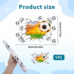 Наклейка на стіну 3D Футбольний м'яч 60 x 40 см synthetic.ua - Фото 1