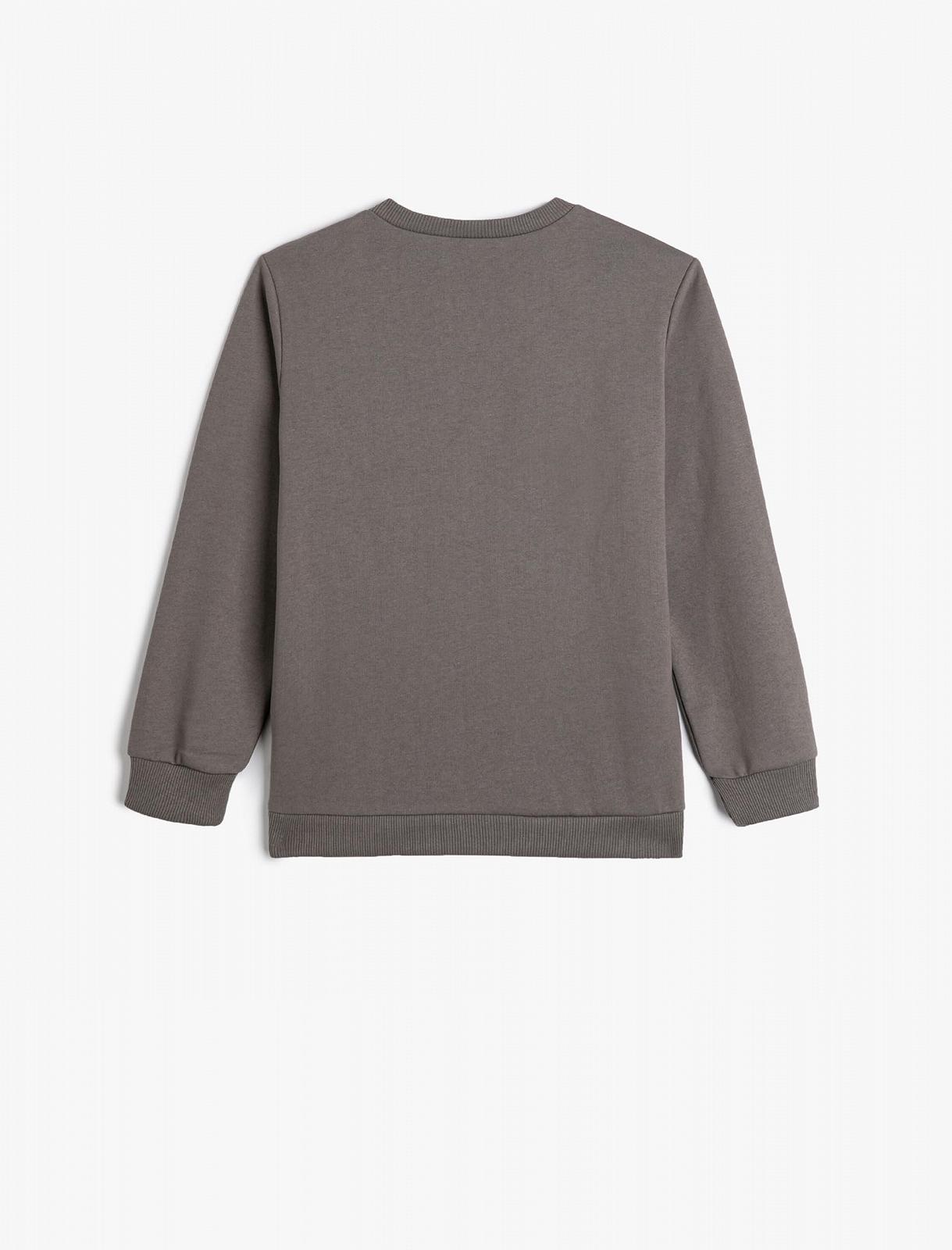 Свитшот Koton для мальчиков с длинными рукавами, принтом волка и мягкой внутренней частью, фото №2