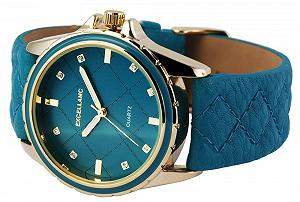 Женские Часы Золотые с бирюзовыми камнями Кожаный Ремешок synthetic.ua - Фото 1