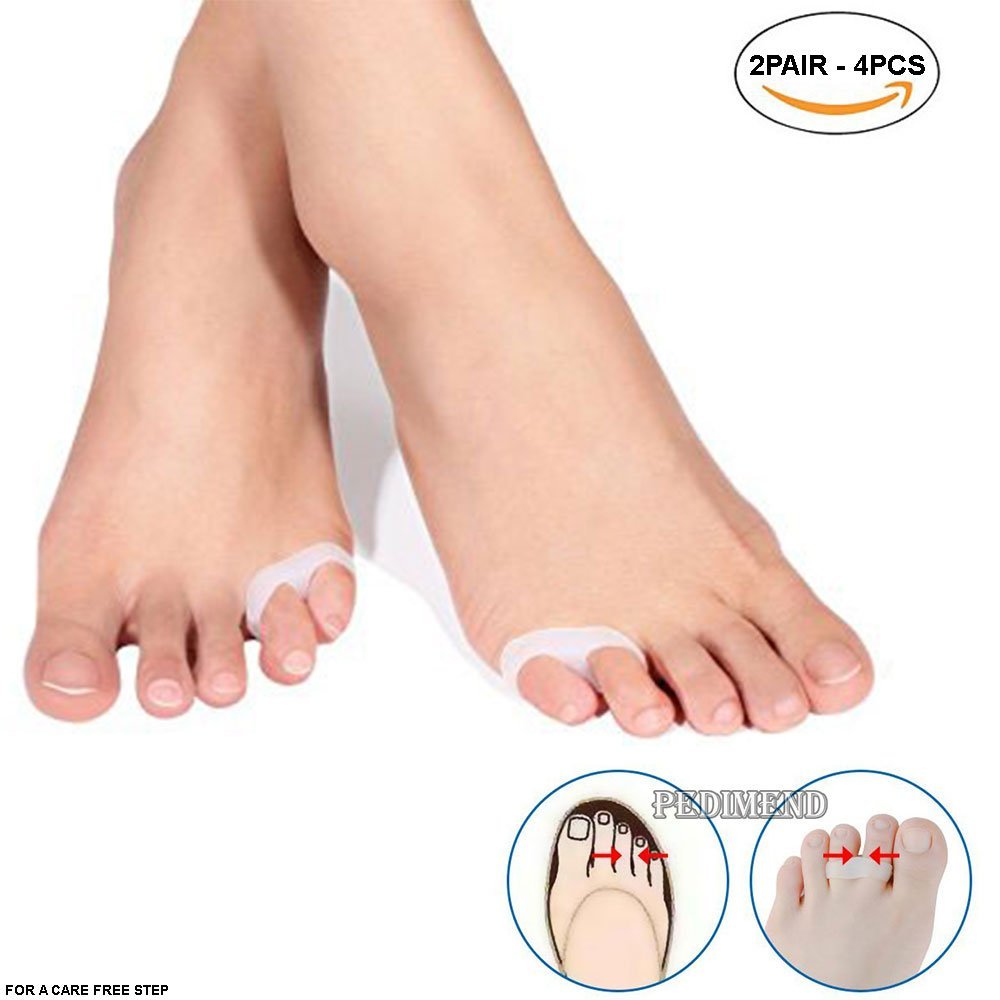 Роздільник для пальців ніг PEDIMEND з подвійною петлею Гелевий (2 пари 4 шт.) Захист від вальгусної деформації великого пальця стопи, фото №2
