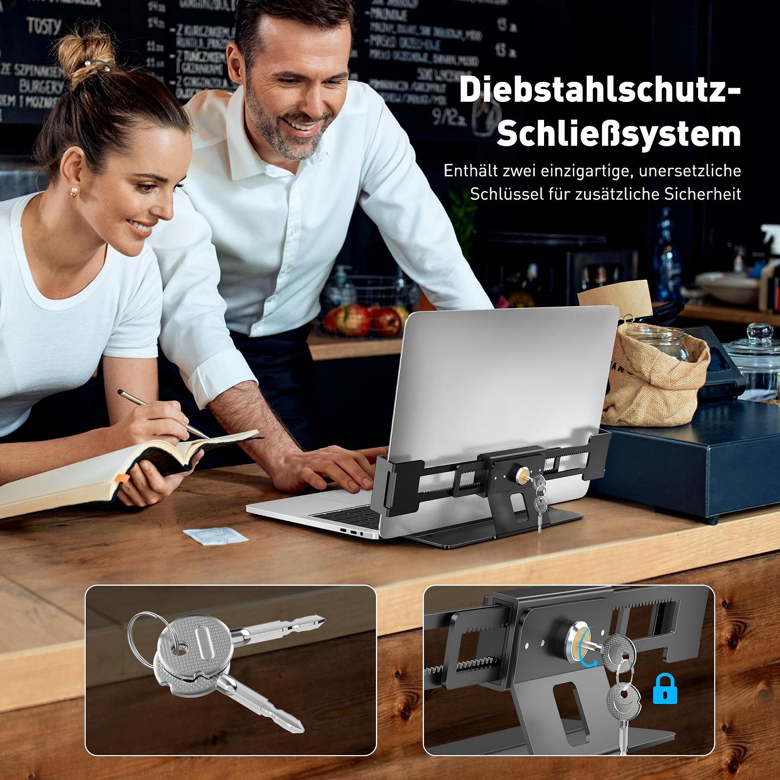 Тримач для ноутбука протиугінний AboveTEK для 12"-17" ноутбуків (Чорний), фото №2 Тримач для ноутбука протиугінний AboveTEK для 12"-17" ноутбуків (Чорний), фото №2