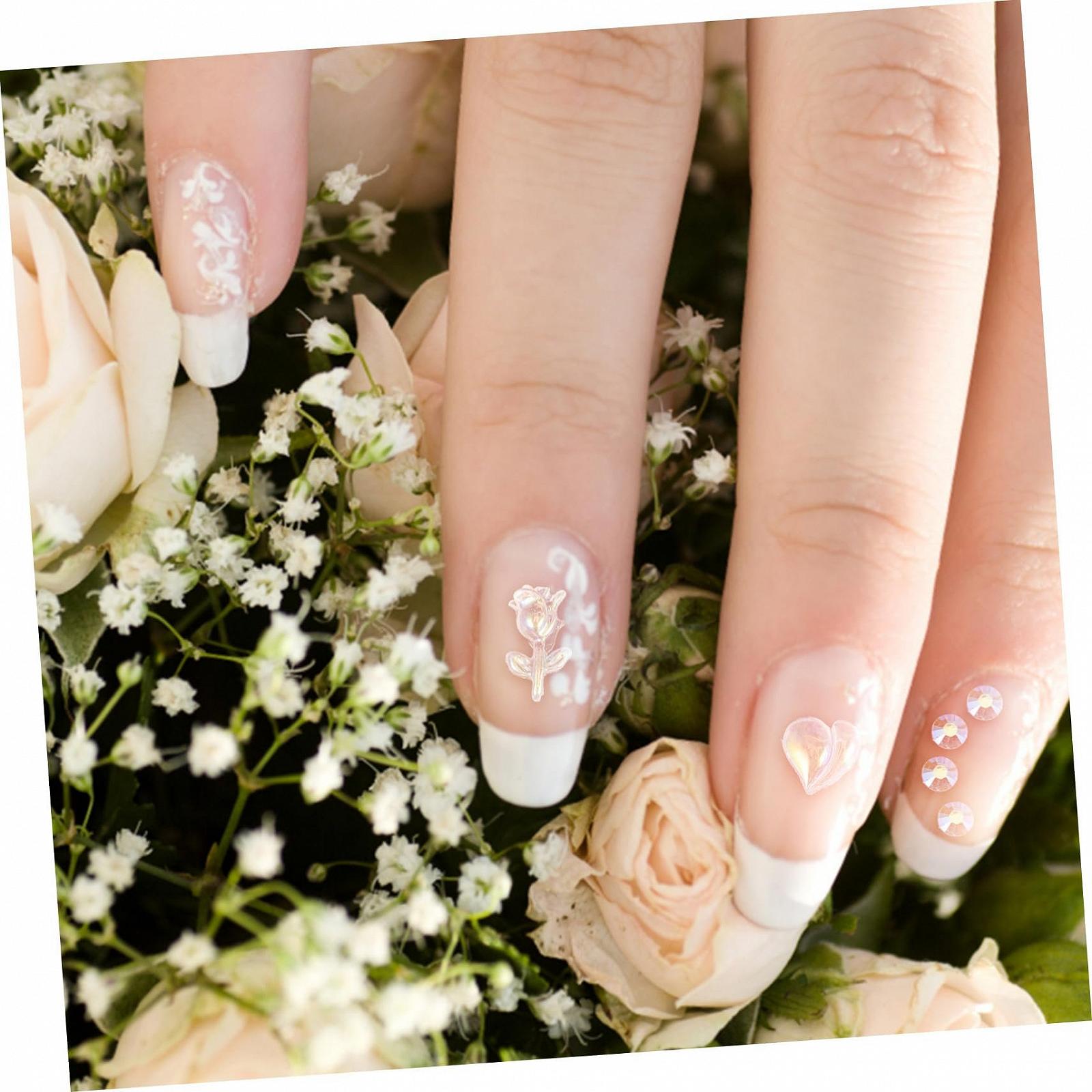 Наклейки со стразами 4 листа, подвески для ногтей, набор страз для ногтей Gemuse, пластиковые стразы, фото №4