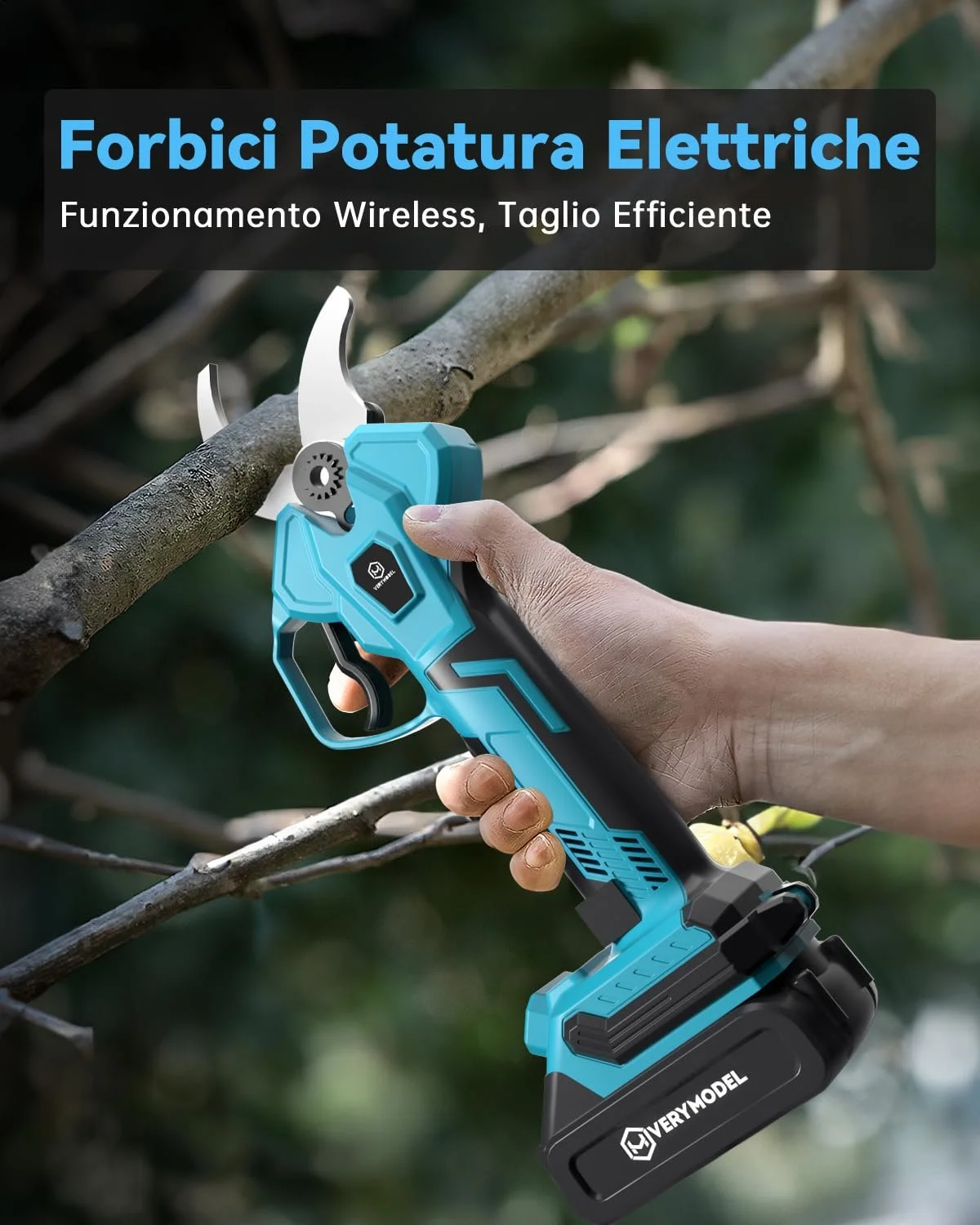 Ножницы для обрезки аккумуляторные телескопические Verymodel 40 мм 2 x 4000 mAh, фото №7