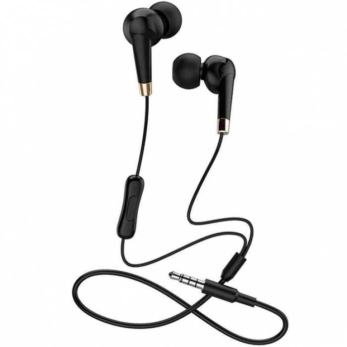 Проводные наушники вакуумные 3.5mm HOCO M58 Amazing с микрофоном 1.2m Чёрные, фото №1