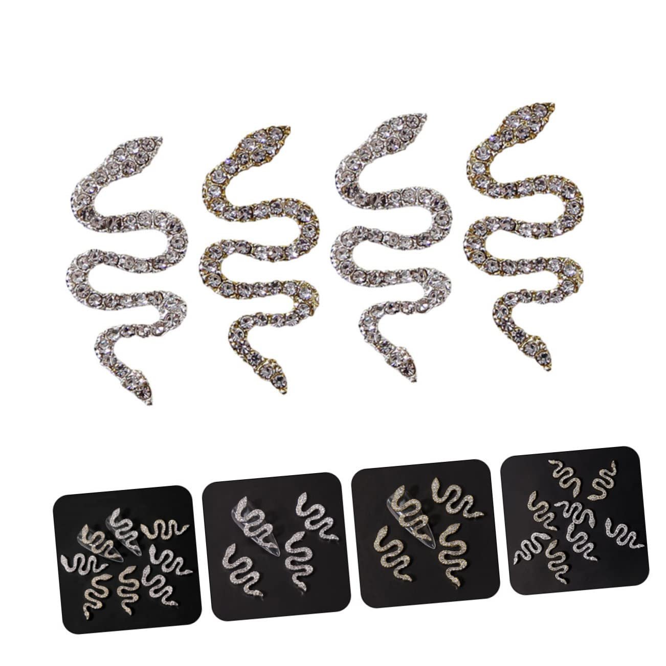 Украшение для ногтей змея из сплава 4 шт., фото №7