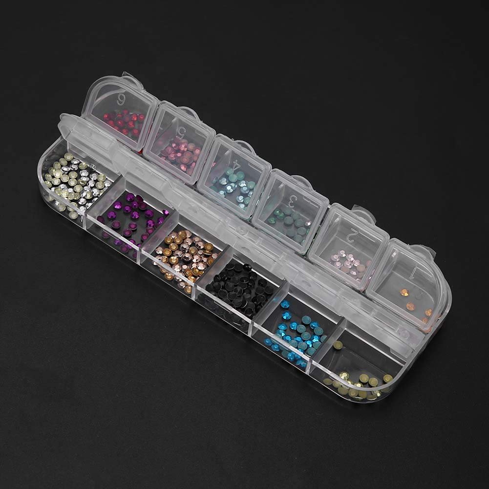 Стразы для ногтей 12 цветов для маникюра, кристаллы для ногтей для салона, фото №7