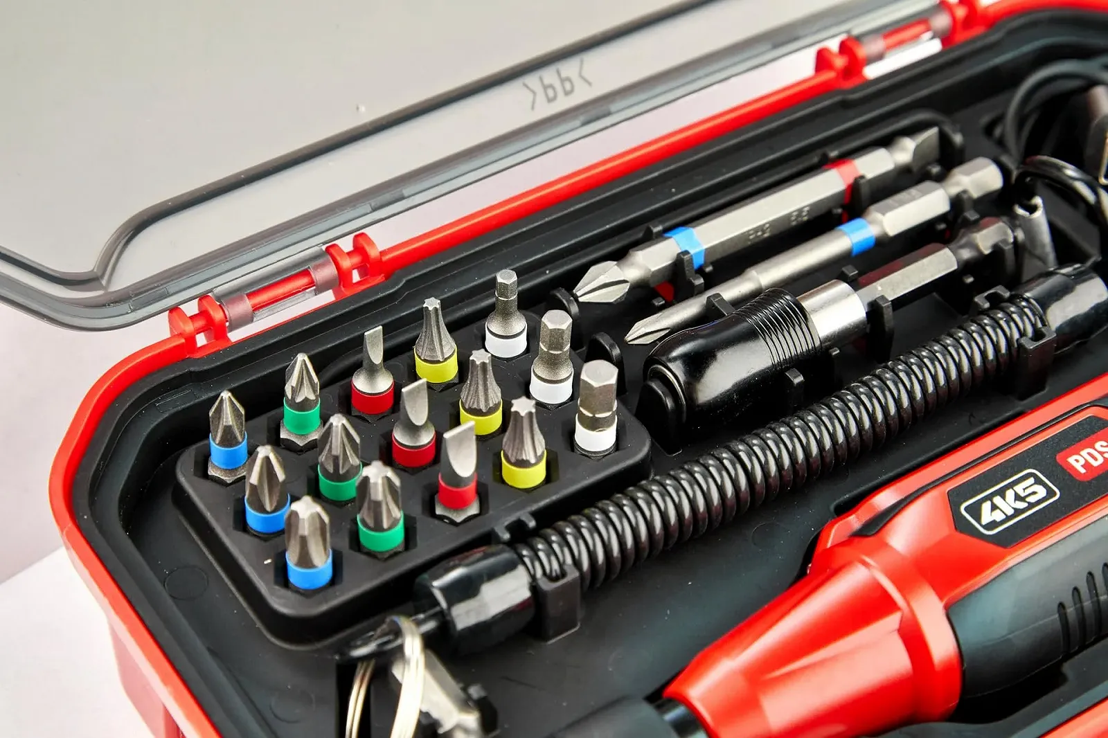 Набір акумуляторних викруток PDS 5 SET 1/4" 1-5 Нм LED USB з бітами, фото №4