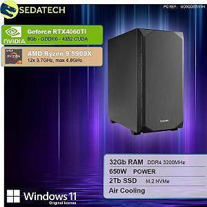 Комп'ютер Sedatech Silent Gaming AMD Ryzen 9 5900X Geforce RTX4060Ti 32 ГБ 2ТБ SSD M.2 Чорний synthetic.ua - Фото 1