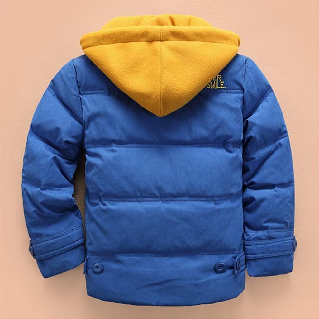 Зимова куртка Linboo для хлопчиків, пухова зі знімним оксамитовим в'язаним капюшоном, тепла стьобана, фото №3 Зимова куртка Linboo для хлопчиків, пухова зі знімним оксамитовим в'язаним капюшоном, тепла стьобана, фото №3