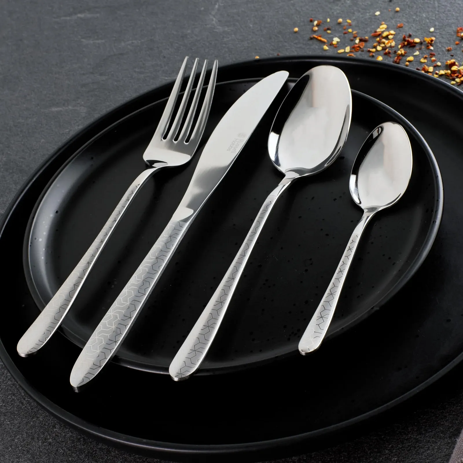 Набор столовых приборов Russell Hobbs Rhombus RH01519EU, 16 предметов, нержавеющая сталь, серебристый, фото №4