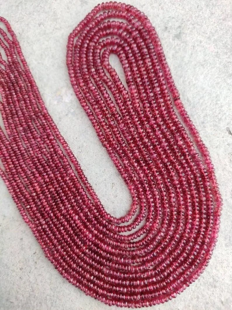 Бусины круглые Рубин 2.5-3 мм, нить длиной 15 см для изготовления ювелирных изделий, фото №3