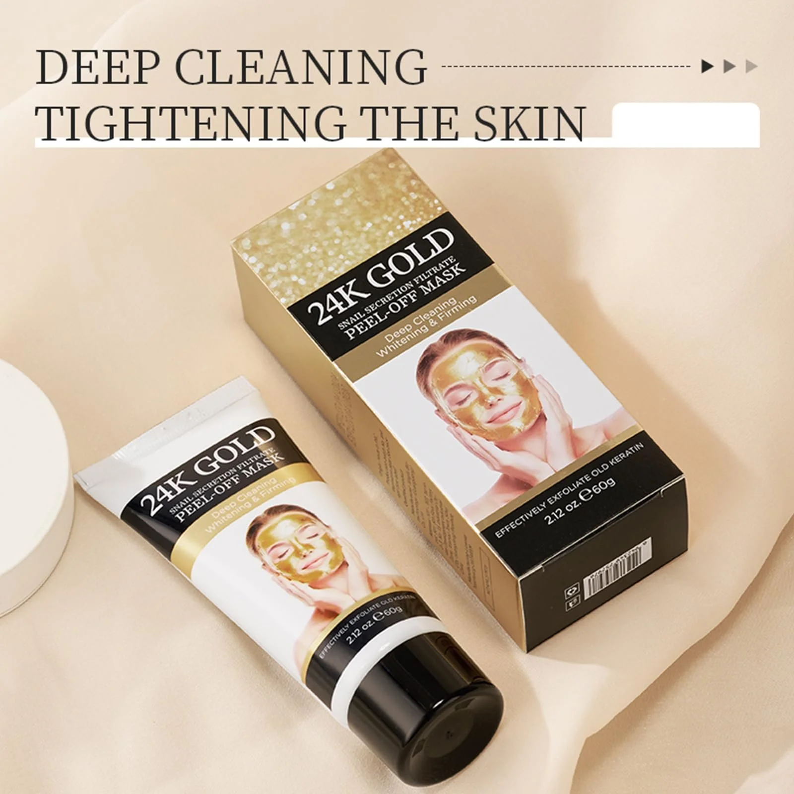 Маска-плівка для обличчя 24k Gold Snail Secretion, набір 2 шт, антивікова, для глибокого очищення, фото №6