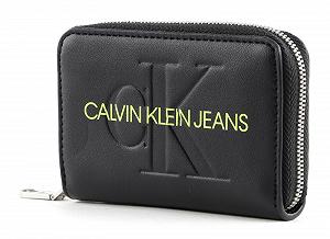 Гаманець Calvin Klein Jeans Sculpted Mono Zip-Around Neon Logo Чорний - Фото 1