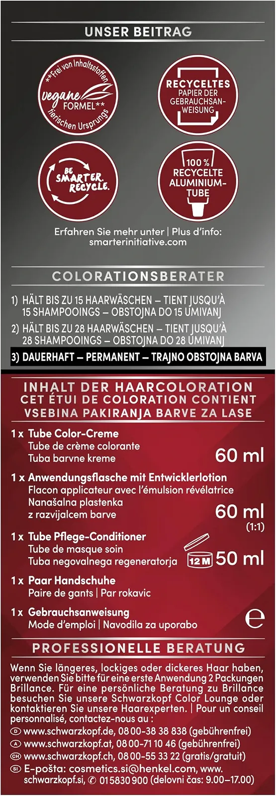 Крем-фарба для волосся Brillance Intensive Colour Cream 877 Попелястий Світло-Коричневий (2 x 170 мл), стійка фарба для волосся з діамантовим блиском та кондиціонером, фарбування на 10 тижнів інтенсивності кольору та 100% покриття сивини, фото №3 Крем-фарба для волосся Brillance Intensive Colour Cream 877 Попелястий Світло-Коричневий (2 x 170 мл), стійка фарба для волосся з діамантовим блиском та кондиціонером, фарбування на 10 тижнів інтенсивності кольору та 100% покриття сивини, фото №3