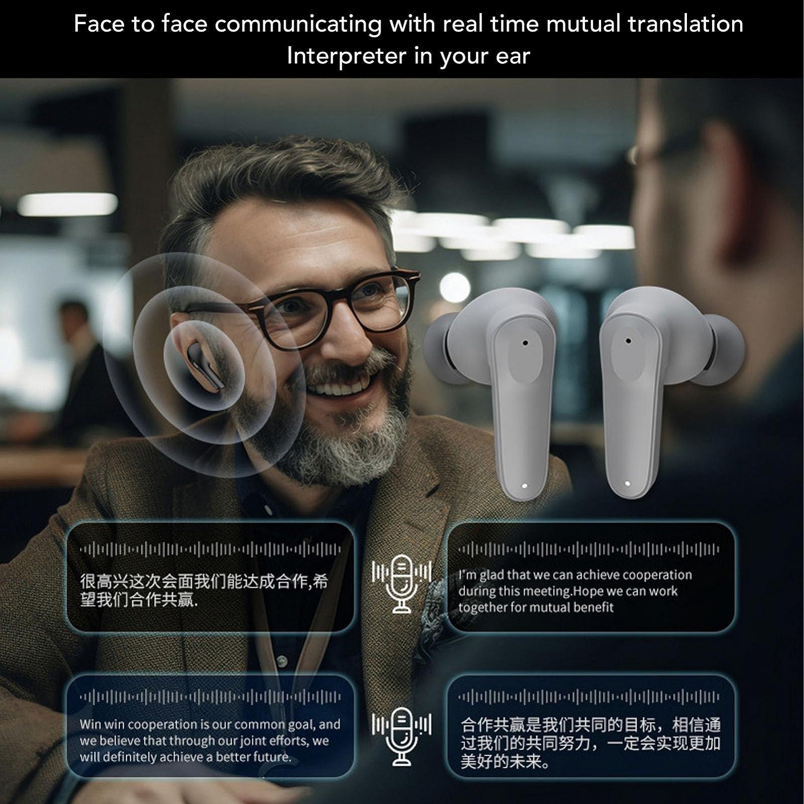 Наушники для перевода голоса AI Портативные внутриканальные с сенсорным управлением, фото №3 Наушники для перевода голоса AI Портативные внутриканальные с сенсорным управлением, фото №3