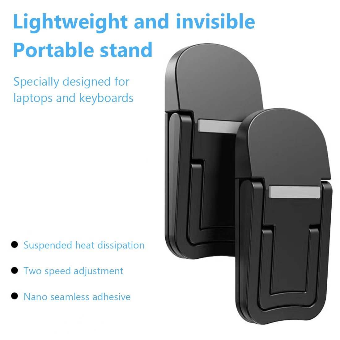 Подставка для ноутбука Mini (пара) Складная Регулируемая Нескользящая Черный-B, фото №3 Подставка для ноутбука Mini (пара) Складная Регулируемая Нескользящая Черный-B, фото №3