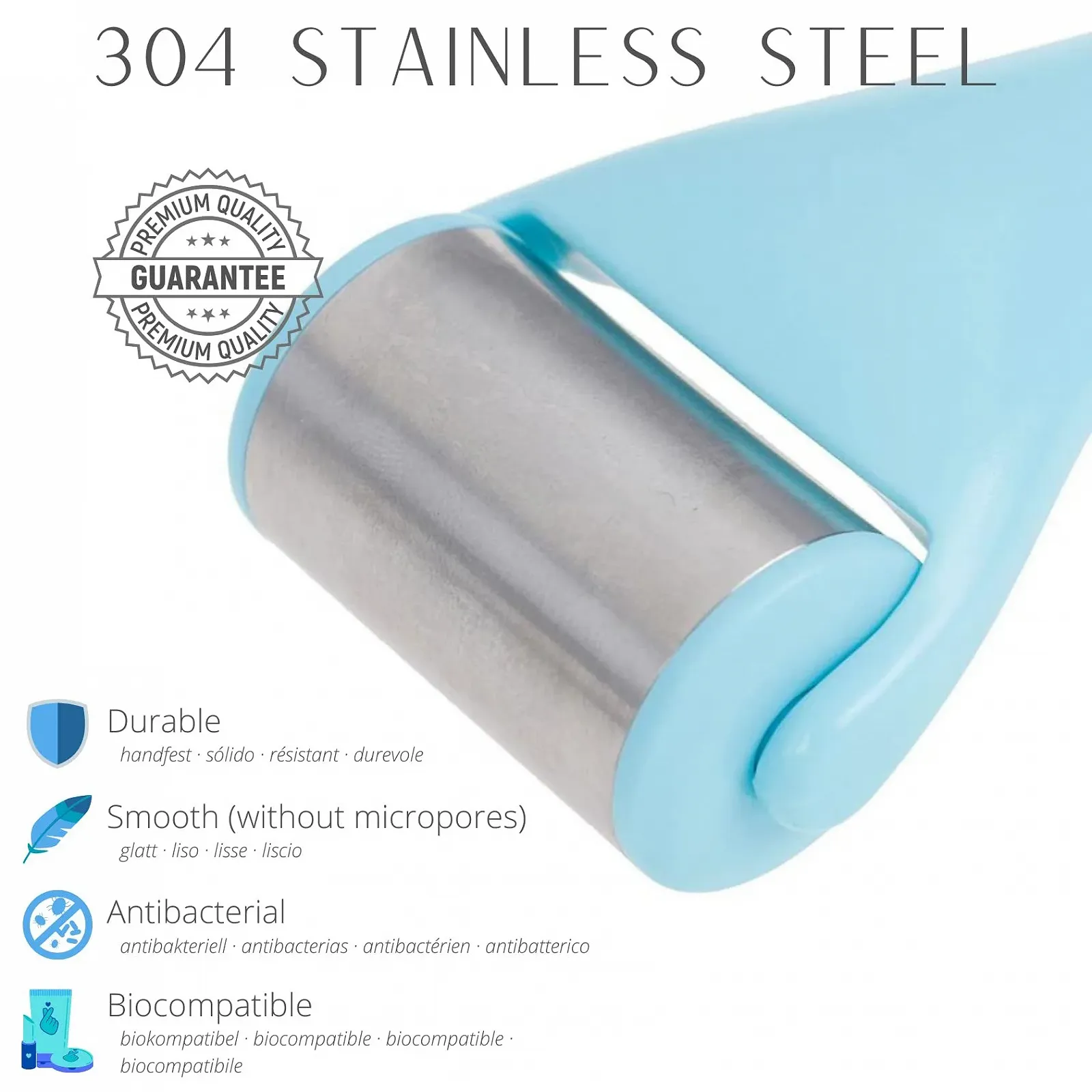 Ролик для обличчя крижаний з нержавіючої сталі 304, холодний масажер для обличчя, фото №2