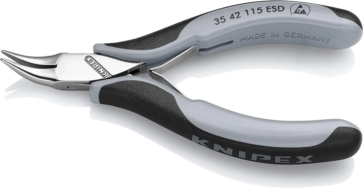 Плоскогубцы KNIPEX ESD 35 42 115 ESD для электроники со вставным шарниром с многокомпонентными чехлами, зеркально полированные, 115 мм, фото №2