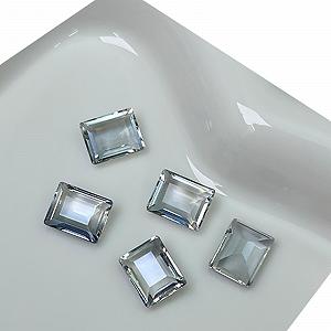 Прямокутні кристалічні стрази для нігтів, 10 шт - Фото 1