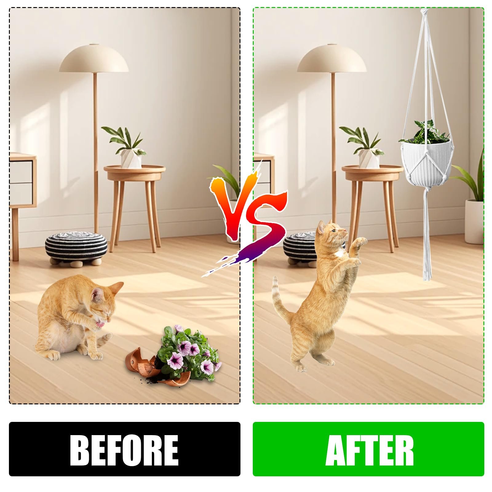 Набір підвісних кошиків Макраме 4 штуки з металевими гачками Бохо стиль Білий, фото №7 Набір підвісних кошиків Макраме 4 штуки з металевими гачками Бохо стиль Білий, фото №7