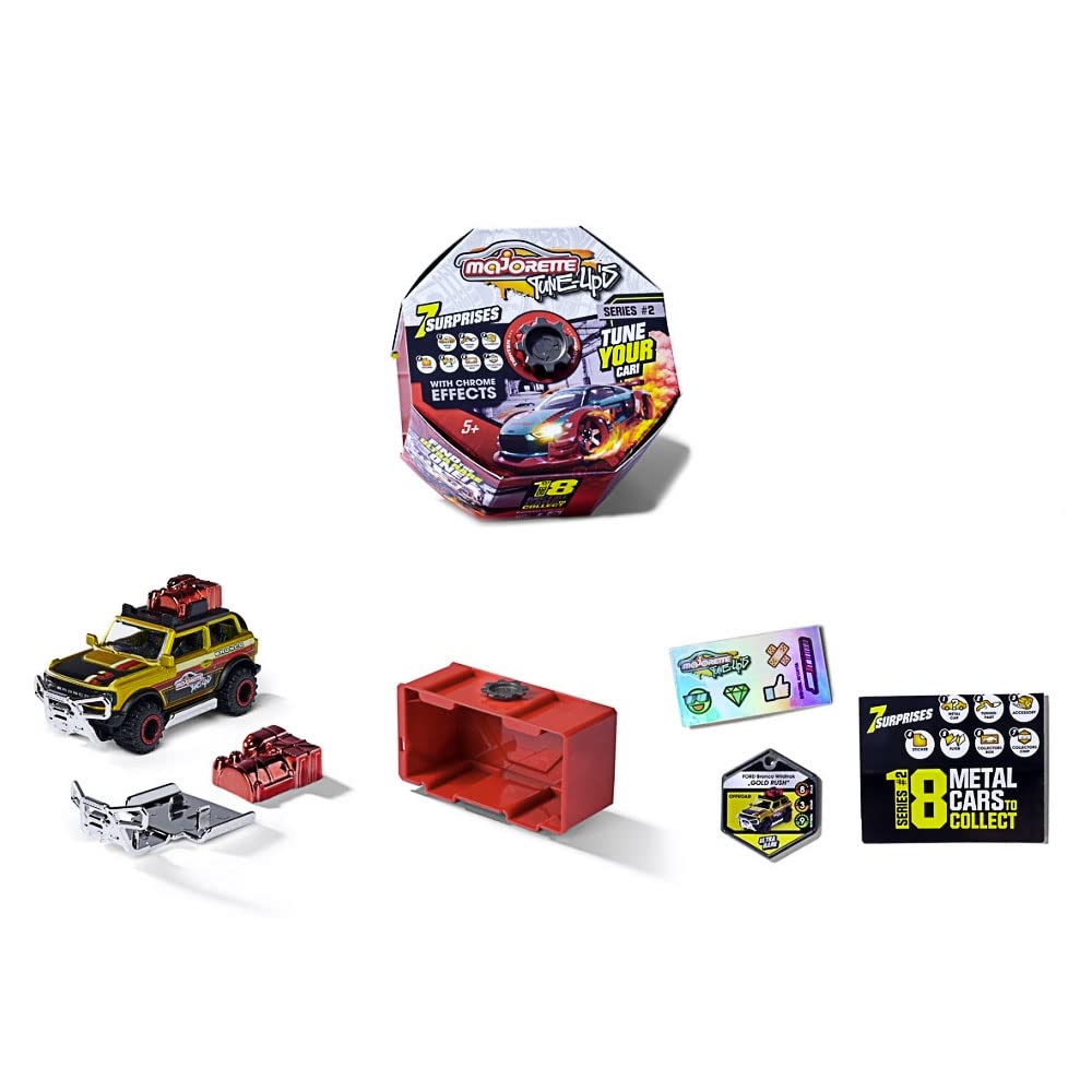 Металлическая игрушечная машина Majorette Tune Ups Series 2 - Хромовый Эффект с 7 Сюрпризами, 1 из 18 Коллекционных Машин в Сюрпризе 212051009, Многоцветный, фото №1