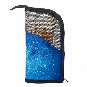 Набір кистей для макіяжу Weststern Galaxy Weltraum Schmetterling, 12 шт. з чохлом - Фото 1