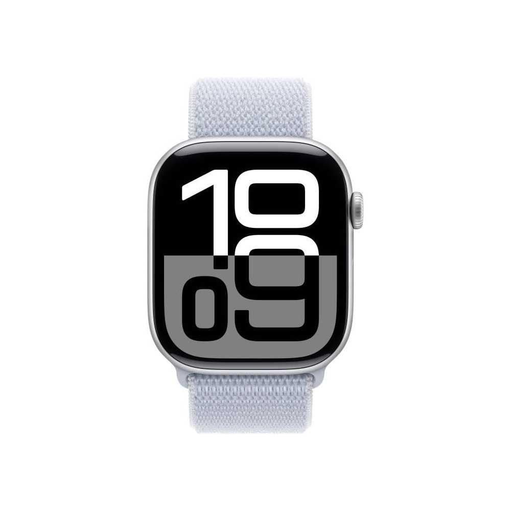 Смарт-годинник Apple Series 10 (GPS + Cellular 46 мм) Алюмінієвий корпус сріблястий, спортивний браслет «Синя хмара» (One Size), фото №2