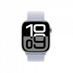 Смарт-годинник Apple Series 10 (GPS + Cellular 46 мм) Алюмінієвий корпус сріблястий, спортивний браслет «Синя хмара» (One Size) synthetic.ua - Фото 1