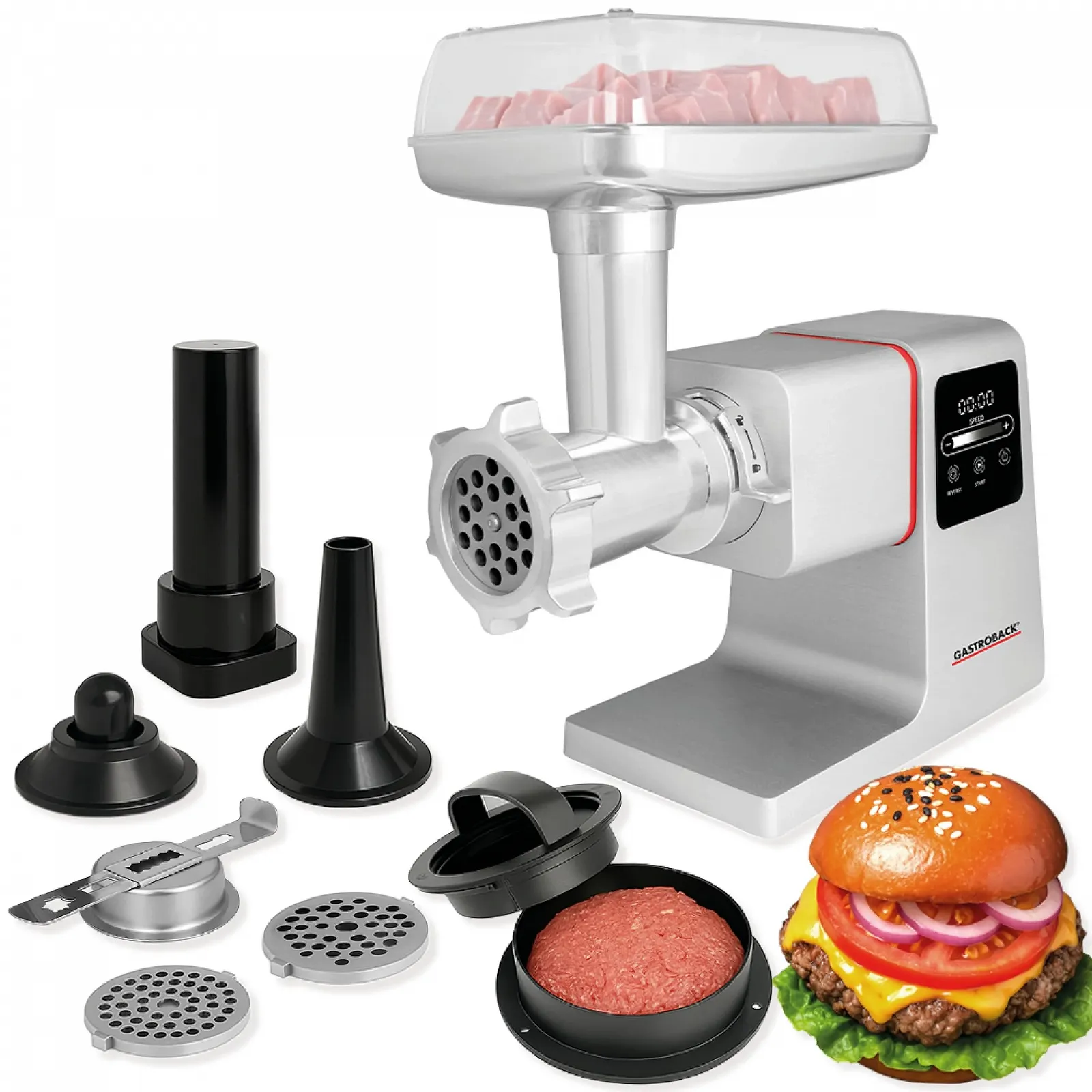 Электрическая мясорубка GASTROBACK 2500 Вт 6-в-1 Stainless Steel Touch Screen, фото №1