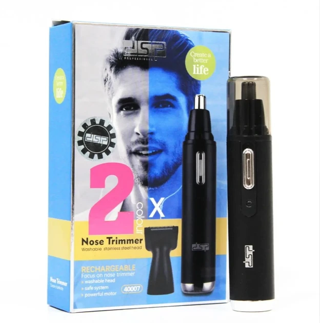 Портативный аккумуляторный триммер для стрижки волос носа ушей и висков 2 в 1 DSP F40007 Черный, фото №4 Портативный аккумуляторный триммер для стрижки волос носа ушей и висков 2 в 1 DSP F40007 Черный, фото №4