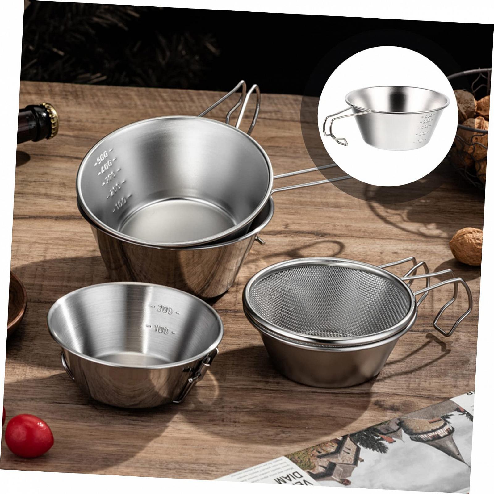 Миска Amosfun для кемпинга, 3 шт., из нержавеющей стали, фото №4