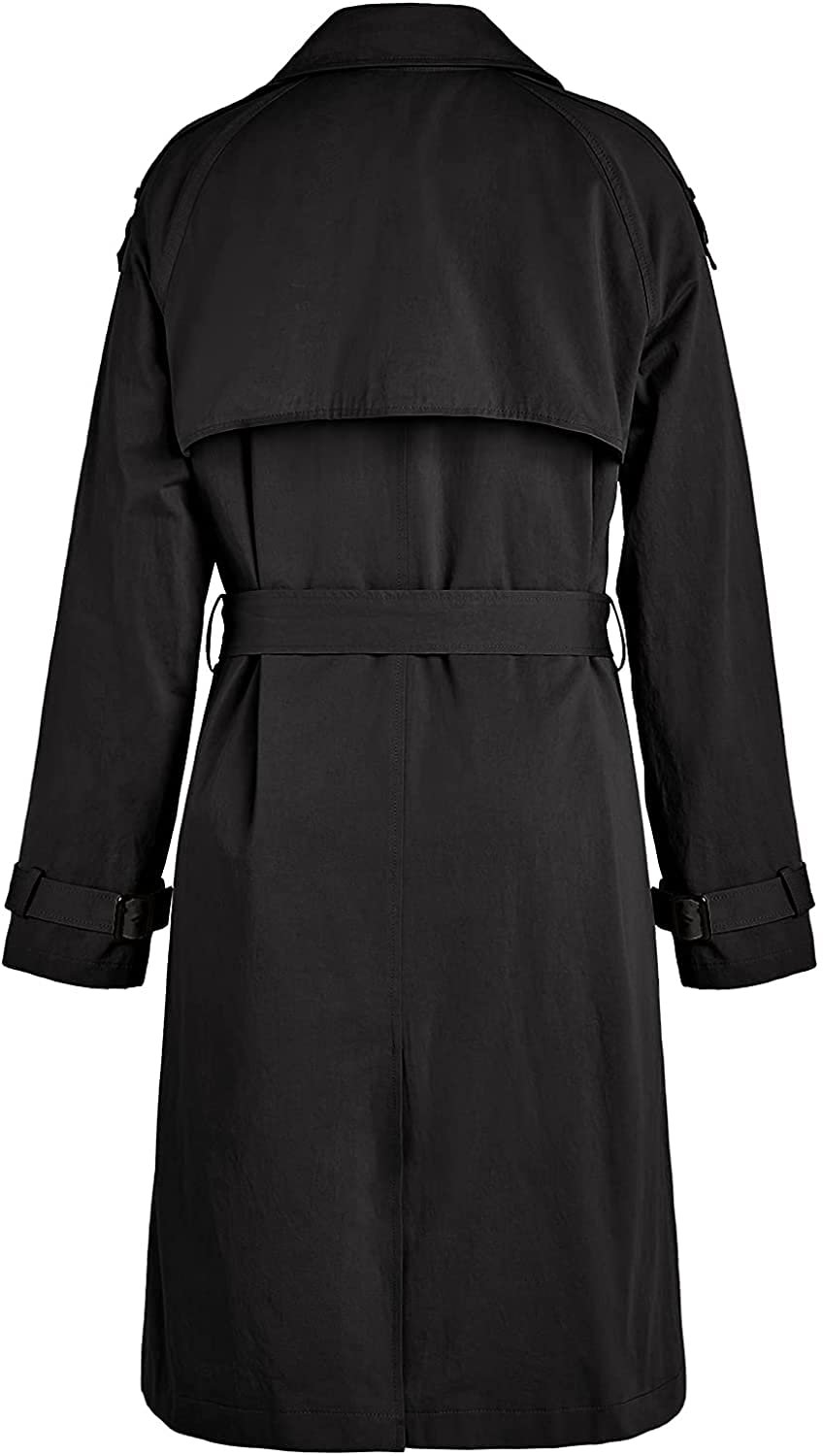 Тренч Женский Повседневный Однотонный Длинный Рукав Двубортная, фото №5