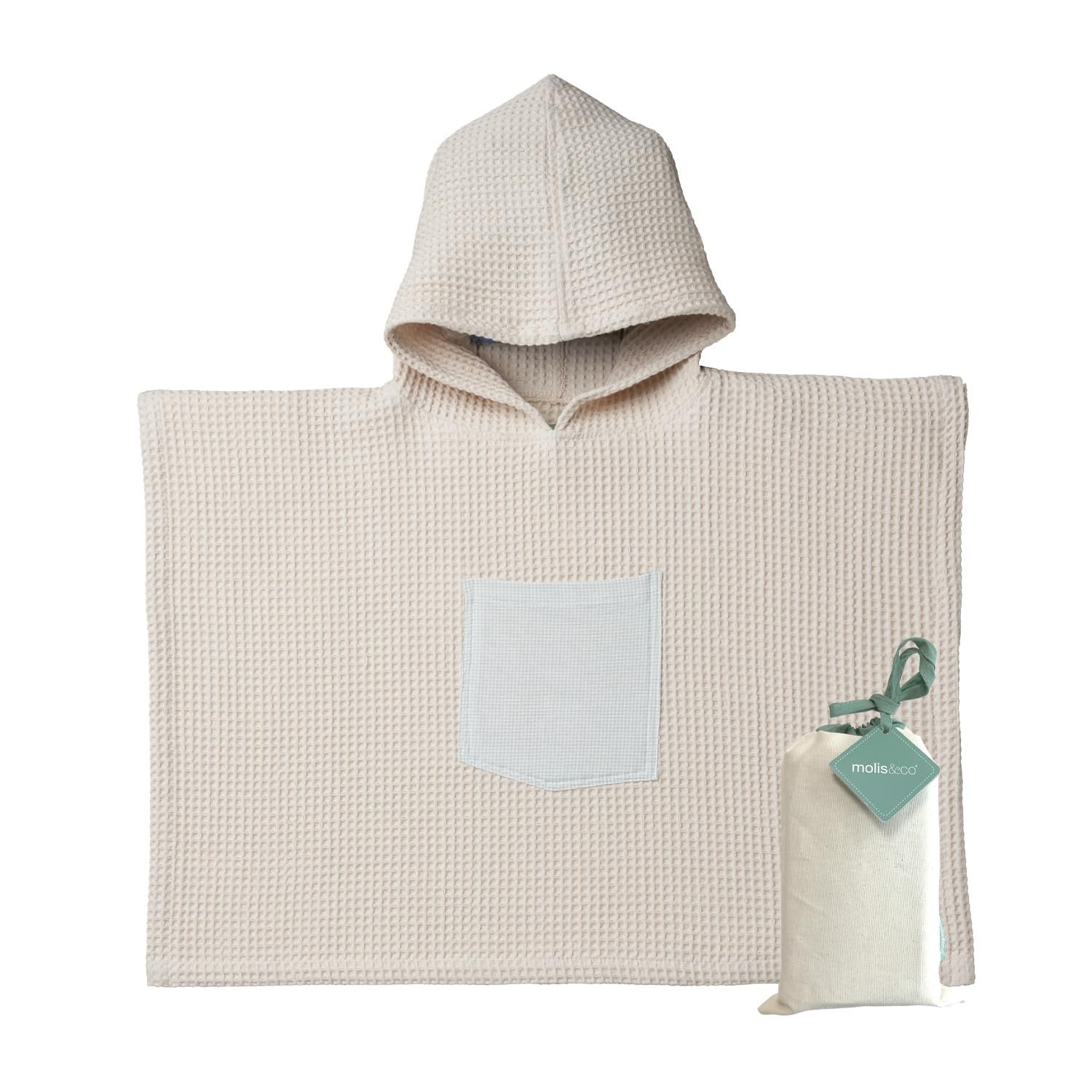 Пончо для ванны Molis&co Zinnia для детей 7-8 лет с капюшоном. Легкий и компактный халат для детей, фото №1