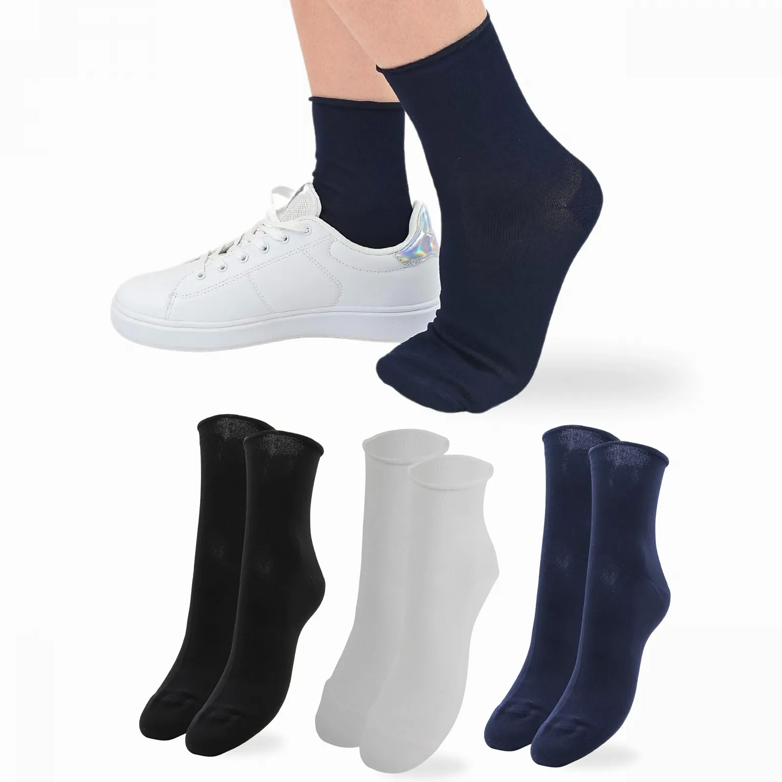 Женские носки LEON D'ORO Хлопковые Без резинки 6 пар Носки Модные узорные носки Женские короткие носки, фото №1