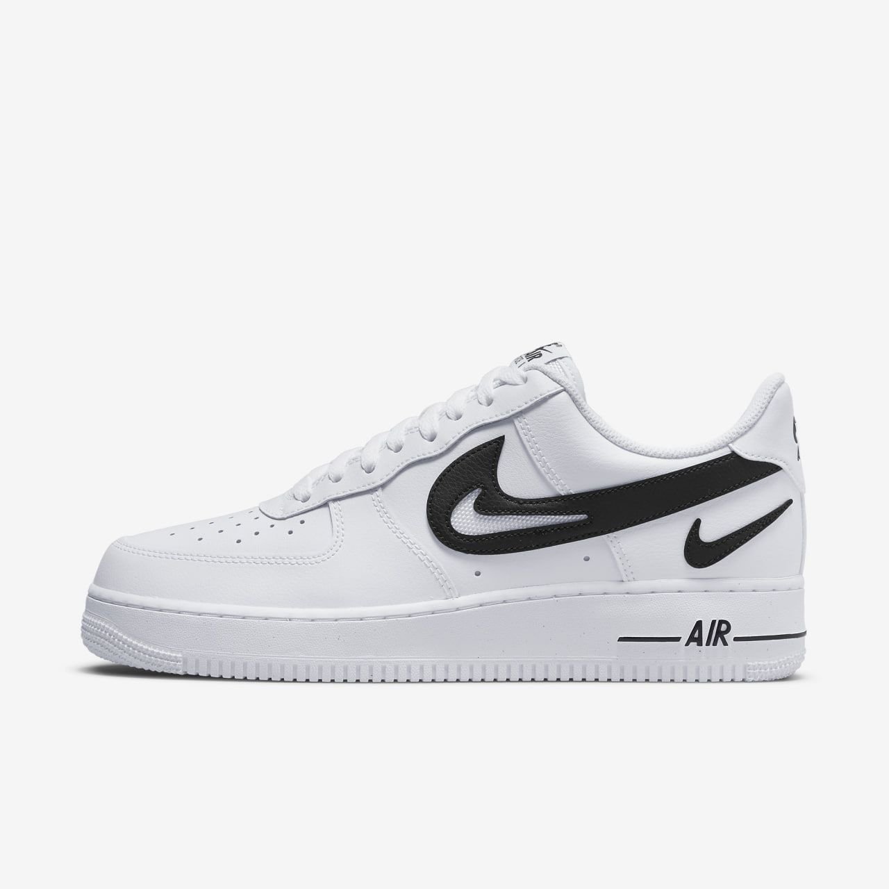 Кроссовки Nike Air Force 1 Low Cut Out Swoosh White Black (GS) размер 38, фото №1