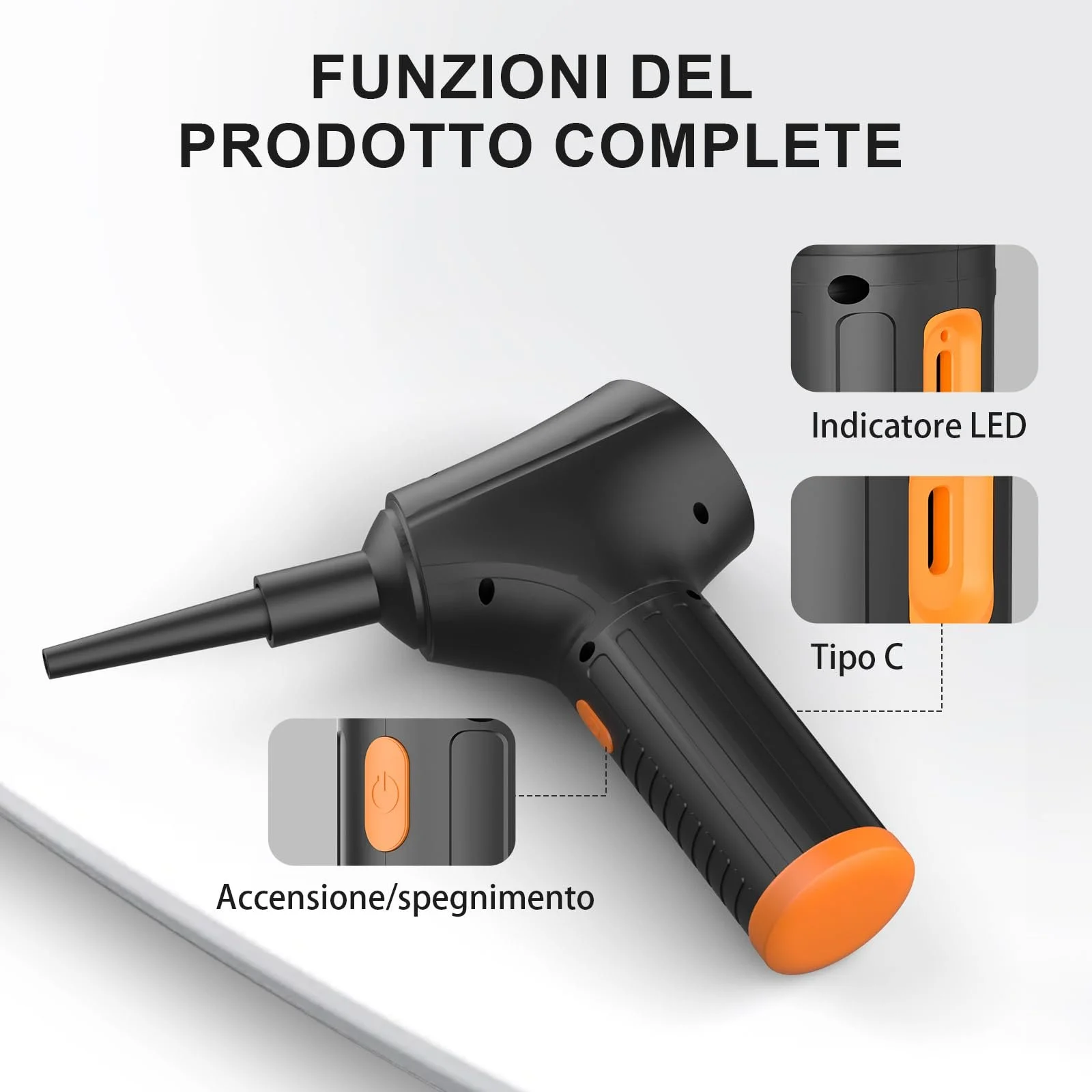 Электрический воздуходувка 3 скорости Черный, фото №4 Электрический воздуходувка 3 скорости Черный, фото №4