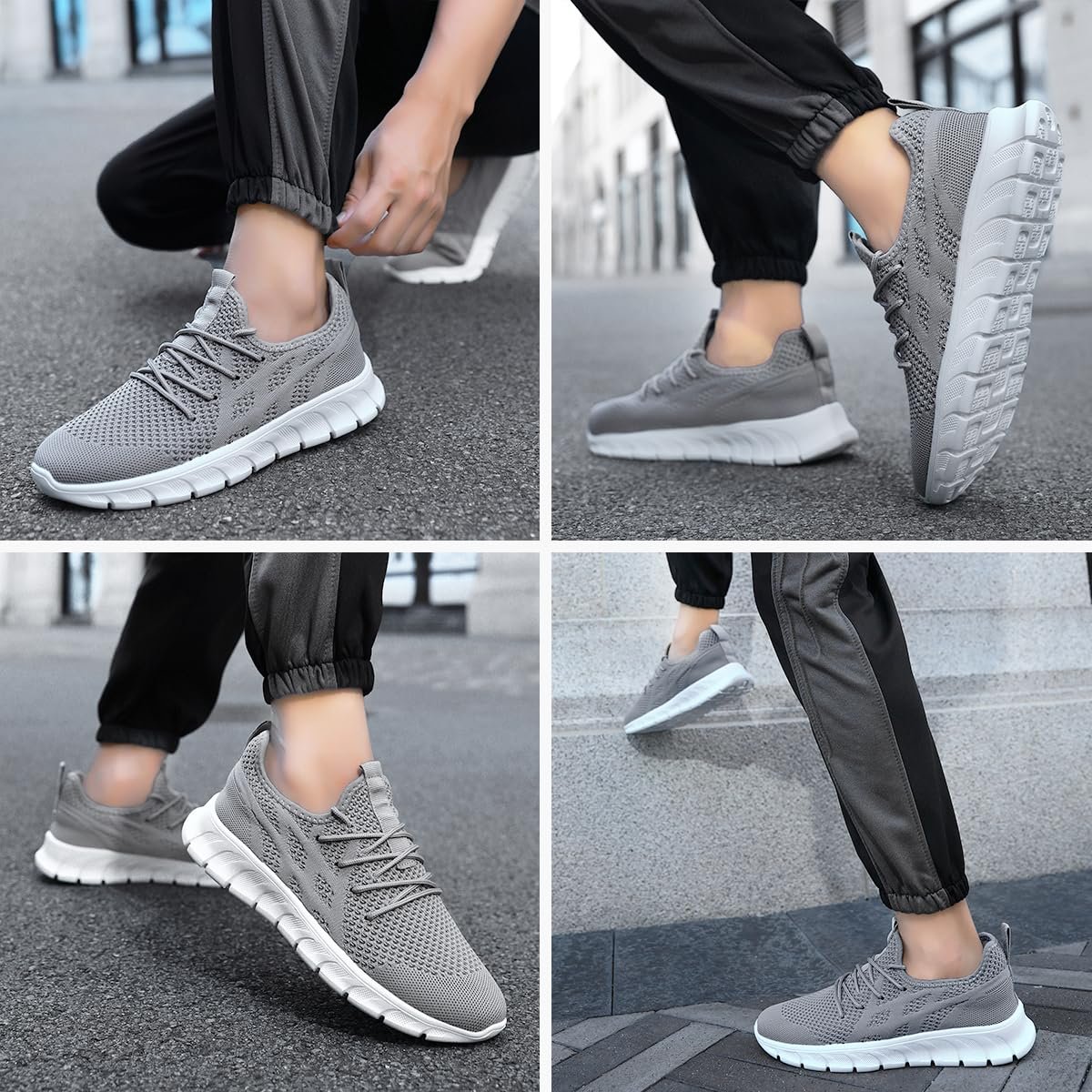 Кроссовки LANGFEUU Мужские Кроссовки для Бега Теннисные Кроссовки Спортивная Обувь Повседневная Обувь для Бега Легкие Дышащие Кроссовки для Ходьбы Фитнес Кроссовки для Бега на Открытом Воздухе 39-46 EU, фото №6