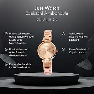 Часы Just Watch Emma JW10084 Женские Часы Нержавеющая Сталь Откидная Застежка Элегантные Аналоговые Кварцевые synthetic.ua - Фото 1