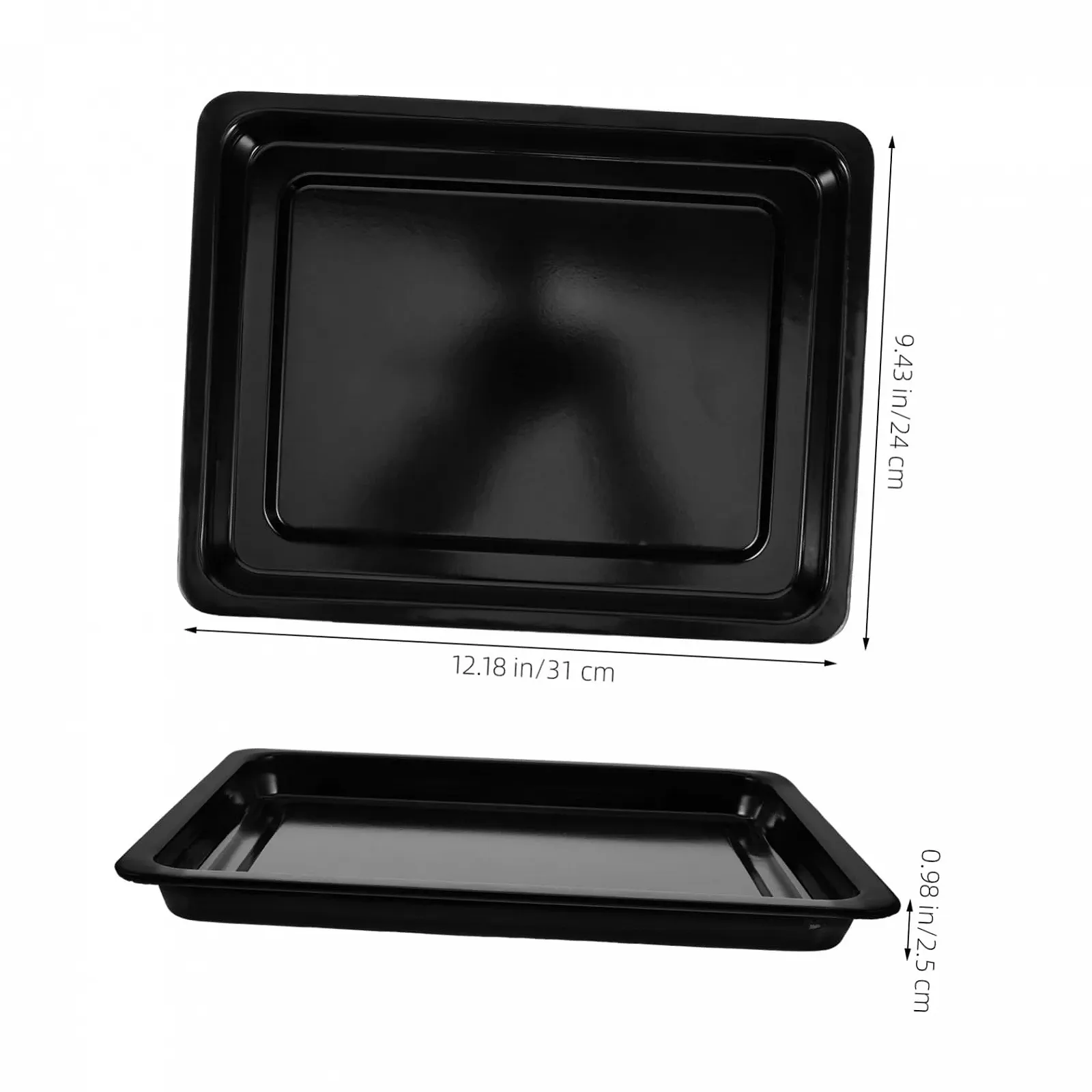 Противень для выпечки TOPBATHY прямоугольный эмалированный глубокий термостойкий белый, фото №5