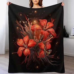 Покривало Квіткова, Пухнаста для дивана - Фото 1