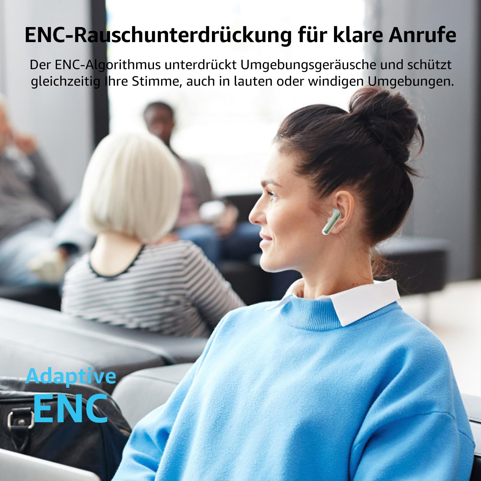 Наушники Bluetooth Беспроводные 5.3 С 6 ENC микрофонами Вкладыши с HiFi стерео глубокими басами Шумоподавлением 50 часов воспроизведения IPX8 Водонепроницаемые, фото №5 Наушники Bluetooth Беспроводные 5.3 С 6 ENC микрофонами Вкладыши с HiFi стерео глубокими басами Шумоподавлением 50 часов воспроизведения IPX8 Водонепроницаемые, фото №5