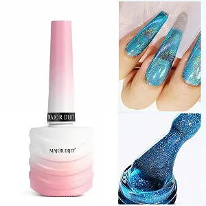 Гель-лак Holographic 9D Cat Eye Shiny Гель-лак Glitter Rainbow 15 мл, Синий - Фото 1