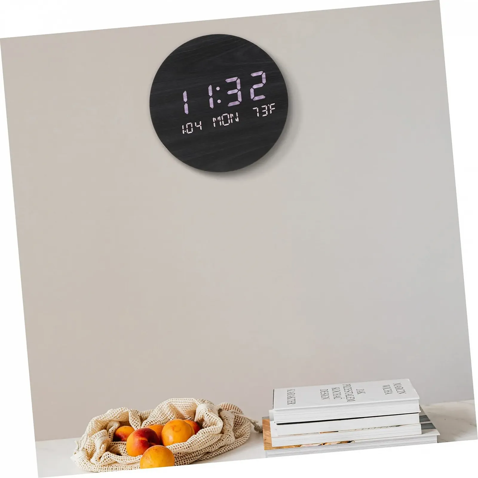 Годинник Настільний електронний світлодіодний PartyKindom Дерев'яний з дзеркалом Круглий, фото №7 Годинник Настільний електронний світлодіодний PartyKindom Дерев'яний з дзеркалом Круглий, фото №7